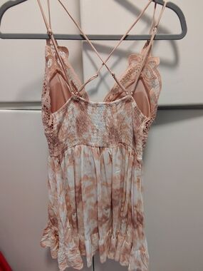 J for Justify Blush Pink Crochet Mini Dress M